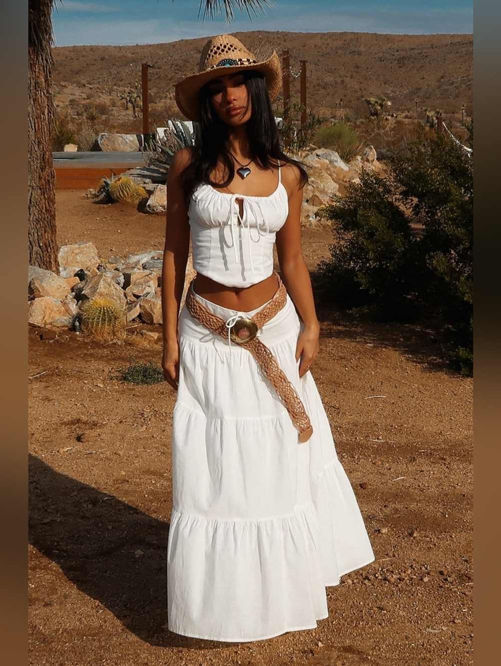 L' ATELIER White Tiered Maxi Skirt - Women